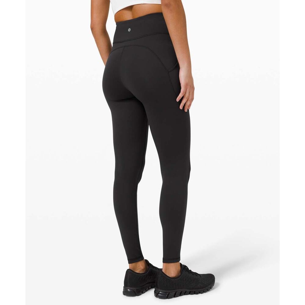Lululemon Invigorate High Rise Leggings in BLACK S Everlux Pockets 25”